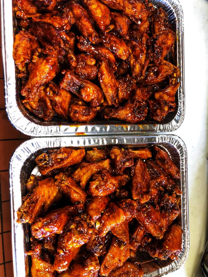 Sauced wings from Palumbo Pizza Hampden Township